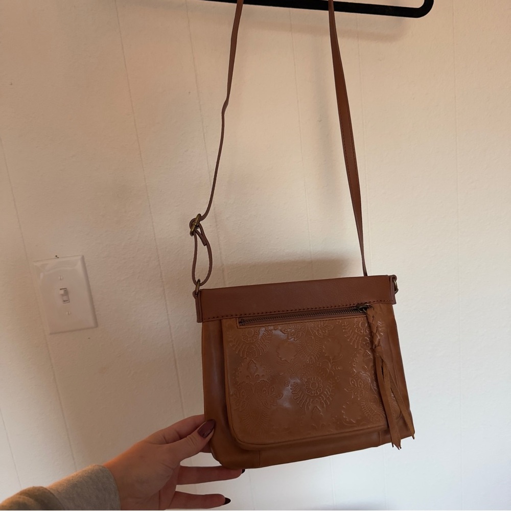The Sak Tan Floral Embossed Crossbody Bag | Stylish & Functional - Picture 1 of 8